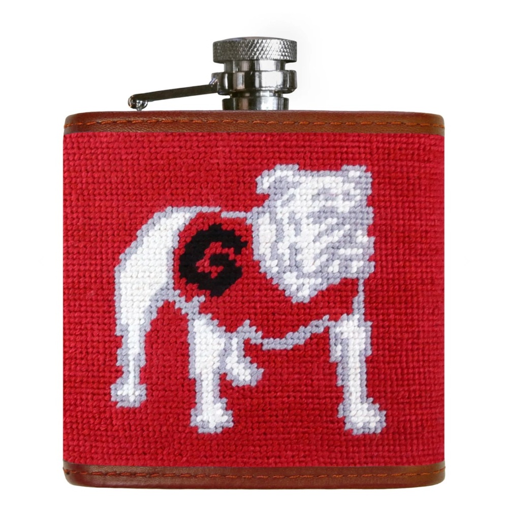 Georgia Bulldog Needlepoint Flask - Smathers & Branson
